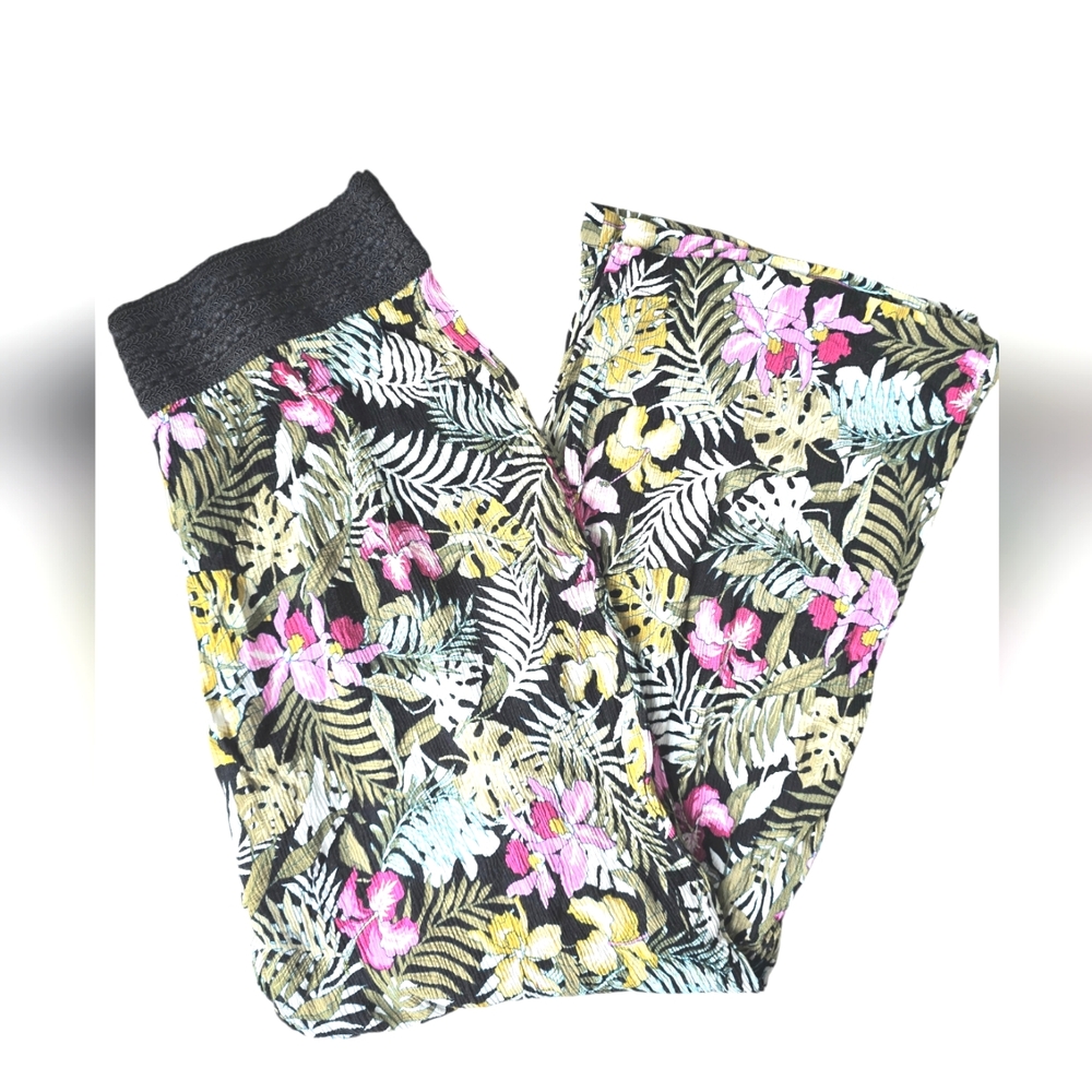 Robert Louis Swim Suit Cover-up Lounge Pants | Tropical Print | size Large